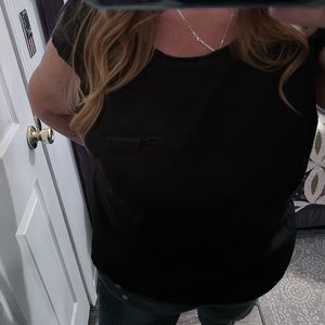 A.N.A. Black zippered pocket blouse